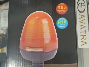 Led geltonas 12-24V sertifikuotas r65, r10 standarto švyturėlis